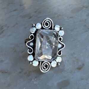 NWOT Sundance Work of Art Ring, White Topaz, Sterling Silver